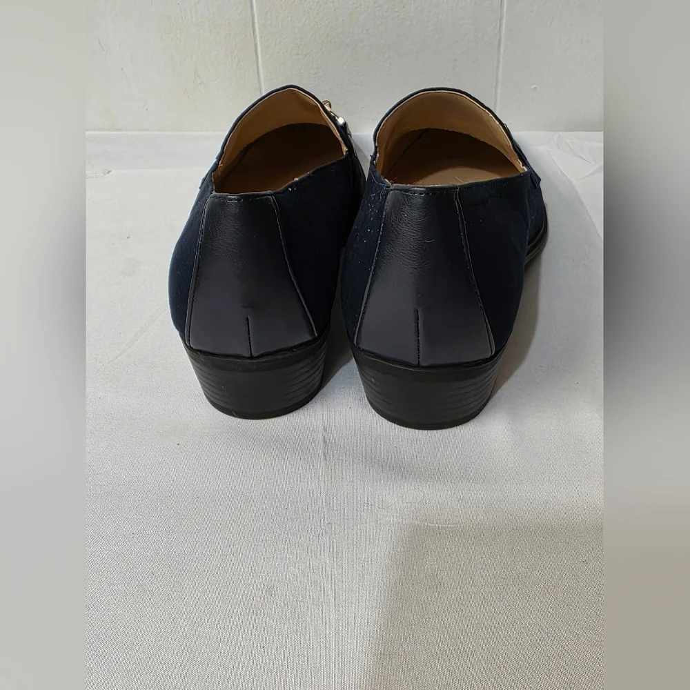 Bandolino Navy Rummie Bit Block Heel Loafers Womens Size 10